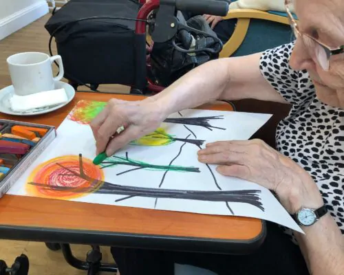 Residents enjoying autumnal arts and crafts