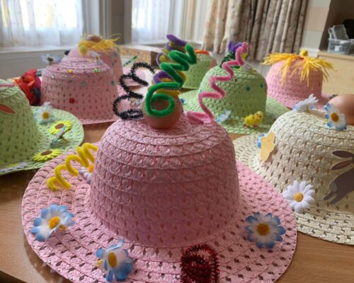 Close up of easter bonnets