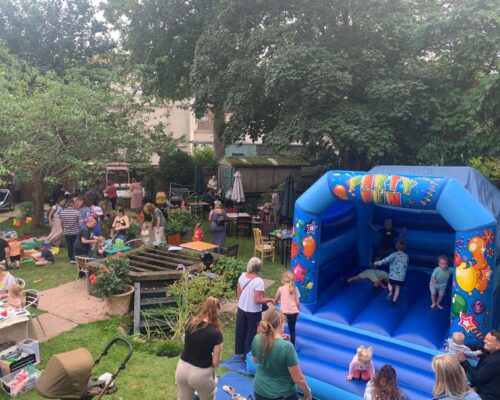 Bouncy castle at Kids Messy Play Event