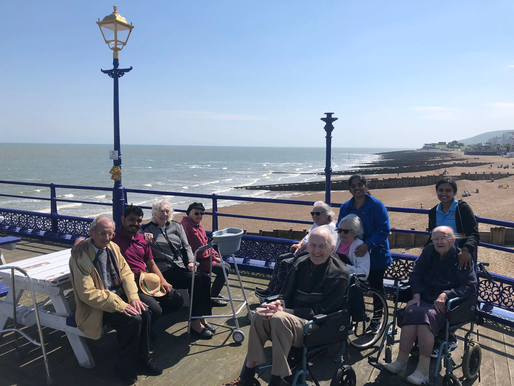 Residents visit the pier for a day out