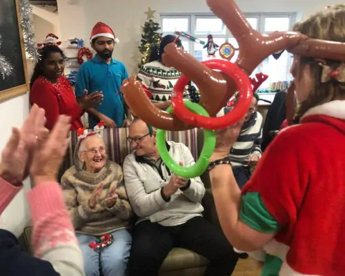 Residents enjoying a christmas party