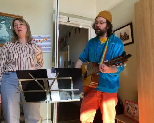 Singers performing for the residents at the home.