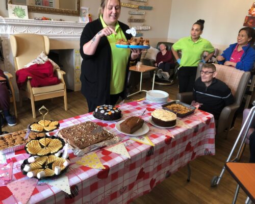 Baking competition at Whitecliff between staff and residents