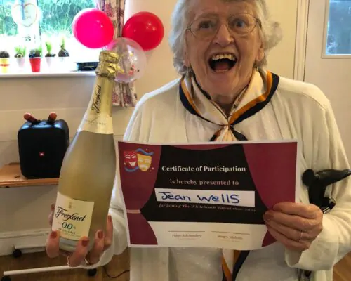 A happy prize winner at 'Whitebeach has Talent'