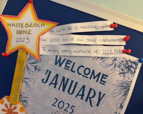 Board with New Years wishes